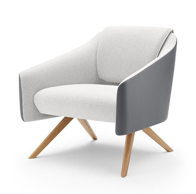 Boss Design DNA Lounge Chair - Wood Base - Front Angle View