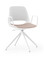Boss Design Saint Chair - 4 Star Fixed Height Base With Armrests & Upholstered Seat - All White