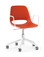 Boss Design Saint Chair - 5 Star Height Adj. Base - Orange Shell White Frame
