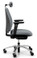 RH Logic 200 Ergonomic Task Chair - Grey / With Armrests & Neckrest / Polished Aluminium Base - Side