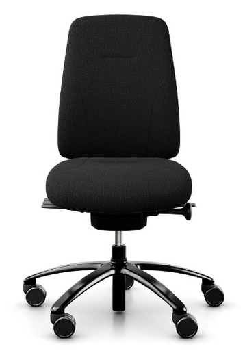 RH Logic 200 Ergonomic Task Chair - Black / Armless / Black Base - Front