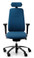 RH Logic 220 Ergonomic Task Chair - Blue / With Armrests & Neckrest / Black Base - Front