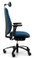RH Logic 220 Ergonomic Task Chair - Blue / With Armrests & Neckrest / Black Base - Side