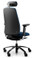 RH Logic 220 Ergonomic Task Chair - Blue / With Armrests & Neckrest / Black Base - Rear