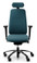 RH Logic 220 Ergonomic Task Chair - Teal / With Armrests & Neckrest / Black Base - Front