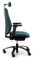 RH Logic 220 Ergonomic Task Chair - Teal / With Armrests & Neckrest / Black Base - Side