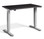 Mini Electric Height Adjustable Desk - Silver Frame - Carbon Marine Wood Top