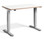Mini Electric Height Adjustable Desk - Silver Frame - White Top with Ply Edging