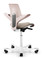 quick ship hag capisco puls 8020 saddle chair - pink shell - sprint pink fabric - white base - rear view