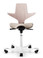quick ship hag capisco puls 8020 saddle chair - pink shell - sprint pink fabric - white base - front view