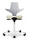 quick ship hag capisco puls 8020 saddle chair - light grey shell - sprint hurdle fabric - white base - front view