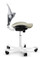 quick ship hag capisco puls 8020 saddle chair - light grey shell - sprint hurdle fabric - white base - side view
