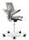 quick ship hag capisco 8010 saddle chair - clay plastic - white metal base - camira sprint relay fabric - rear view