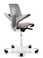 quick ship hag capisco puls 8020 saddle chair - clay shell - sprint relay fabric - white base - rear view