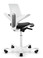 quick ship hag capisco puls 8020 saddle chair - white shell - camira nexus NEX013 black fabric - white base - rear view