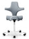 quick ship hag capisco 8106 saddle chair - gabriel select SC60139 fabric - white aluminium base - hard black castors - front view