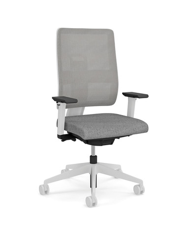 Viasit Toleo Task Chair - Mesh Back - Light Grey - Front View