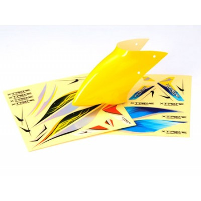 [MCPX012-Y] XTREME Pre-Painted Canopy (Type B) YELLOW (w/ Tail Fin ...