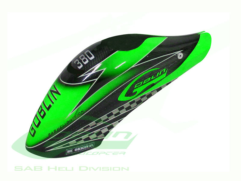 H0587-S] - SAB Canomod Carbon Fiber Airbrush Canopy GREEN - Goblin 380