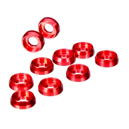 Aluminum CNC Special Frame Washer M2.5 (10pcs) - Ruby Red