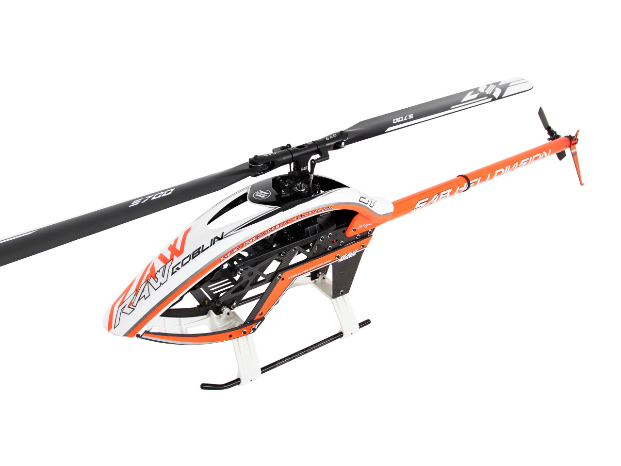SG738] SAB Goblin RAW 700 Helicopter Kit (with blades) (WHITE/ORANGE)