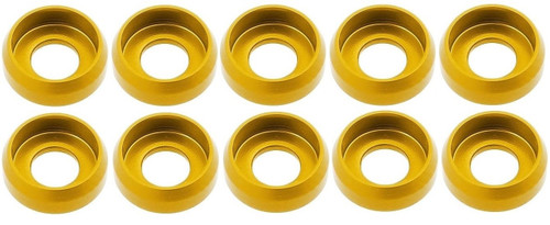 Aluminum CNC Special Frame Washer M2 (10pcs) - Yellow / Gold