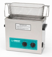 Crest CP500 Ultrasonic Cleaner shown with all stainless steel parts basket.