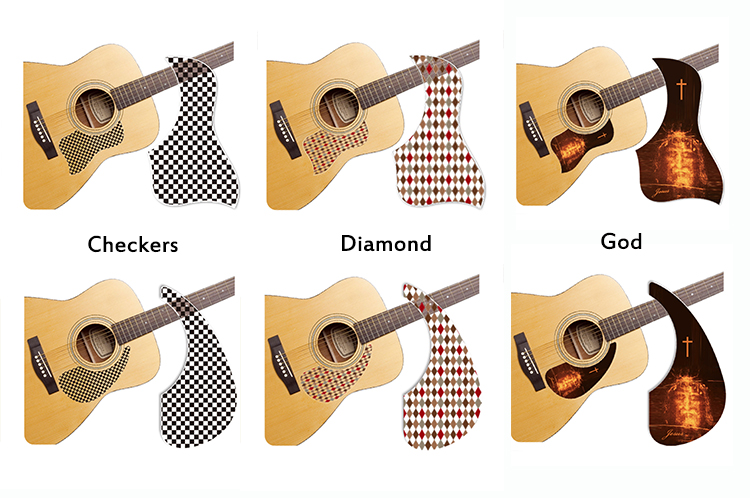 healing shield acoustic guitar pickguard designer theme sv guitars