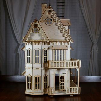 wooden victorian dollhouse