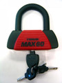 TRIMAX ULTRA-MAX SECURITY DISC U-LOCK - RED With 9/16" Black Shackle