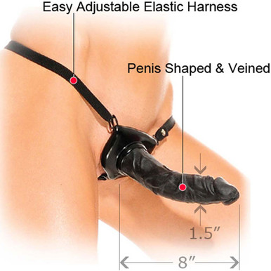 Original Black Realistic Strap-On Dildo With Vibrator only at www.masalatoys.com