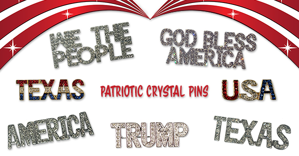 Patriotic Crystal Pins