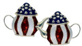 Teapot earrings for the Tea Party patriot! Add some bling to your Tea Party with these enamel earrings with 13 stars. (Silverplate, size: 1"W x 0.75"H)
