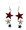 These elegant euro-wire drop earrings feature red white and blue crystal stars in silverplate.