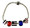 A beautiful charm bracelet with 5 patriotic charms. The bracelet is 7.75" in length and has 5 heavy charms consisting of red and blue circlular charms an american flag heart charm, red, white and blue enamel circluar charm, and a square flag charm. 