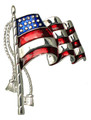 The silver-plate Parade Flag pin with commemorative tassel and waving design, is a beautiful addition to your best Fourth of July ensemble. But don’t save it for just once a year; wear this pin with pride anytime to honor those who have helped to preserve our freedom. Red and Blue enamel with Silverplate. 2" tall pin.