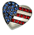I Love the USA Heart Brooch/Pin