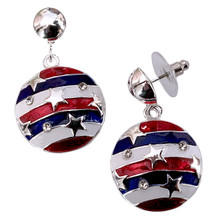 Patriotic Ball Drop Earrings