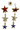 Three Star Patriotic Dangle Earrings