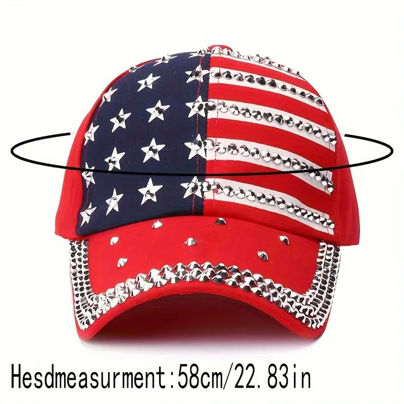 Patriotic Sequined Heart & Stars Red Baseball Cap USA trucker hat bling flag So what are we all wearing?? ??? . 8000 Harwin St Suite  main image 3