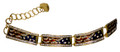 Patriotic elegant 4 flag bracelet! Swarovski crystal, enamel, gold-plated. (Adjusts 6½" to 8").