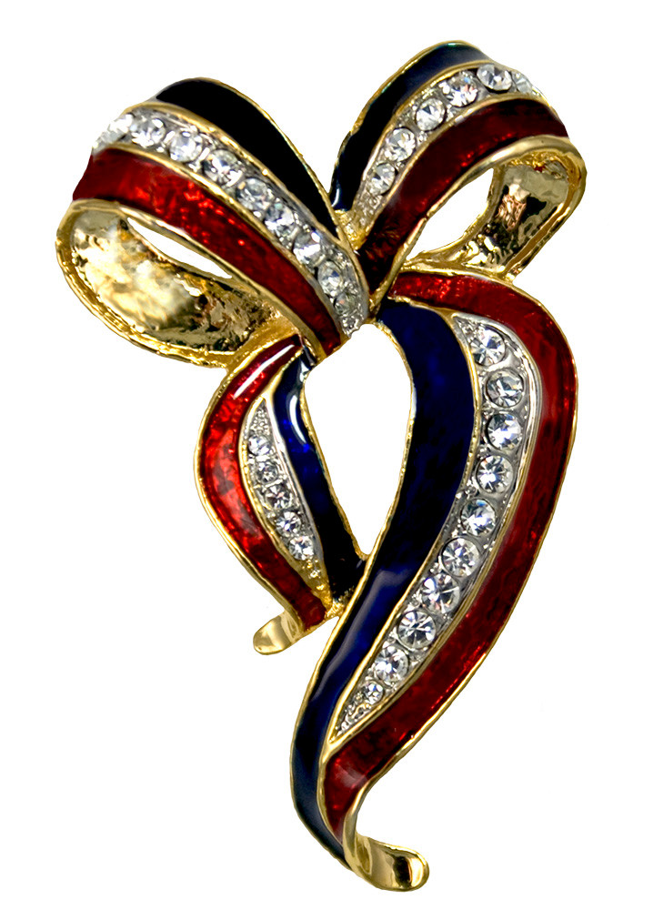 Support Our Troops Bow Brooch//Pin