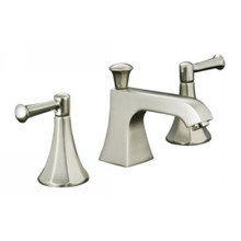 Two Handle Widespread Lavatory Faucet

Kohler Two Handle Widespread Lavatory Faucet
Memoirs Classic Collection
Memoirs Classic Widespread Lavatory Faucet
5" Spout Reach
1-7/8" Spout Height (Base to Outlet)
Aerated Flow
Classic Lever Handles
Flexible Connections
Pop-up Drain with 1-1/4" tailpiece
For 8" to 16" Centers
Flow Rate: 1.5 gpm (5.7 L/min) @ 60 psi
Memoirs faucets with Classic design have a rich, fluted style that brings pure sophistication to the room. Handle and finish options offer tailored looks for your decor.