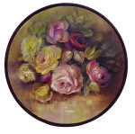 Disk 4- Bischoff's Technique.  Painted on 18 inch wood plate.