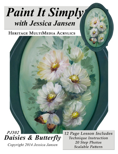 Daisies & Butterfly- Printed - JansenArt Store