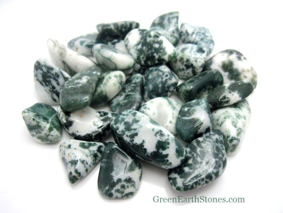 Green Tree Agate Tumbled Stone