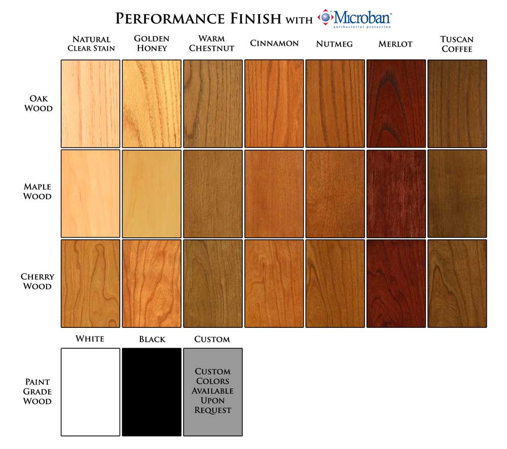 Wood Finish Color Chart for New England Classic