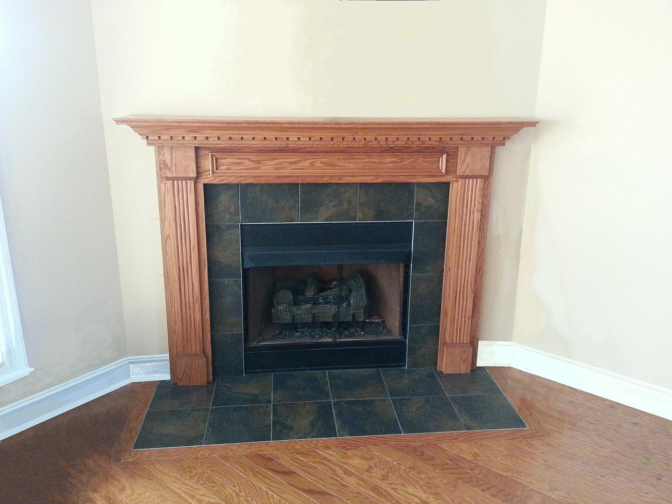 Fireplace Mantel installed by consumer | DIY Fireplace Makeover