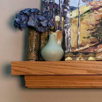 Clean lines are featured on this fireplace mantel shelf