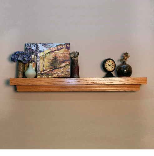 Clean lines are featured on the Huntington fireplace mantel shelf